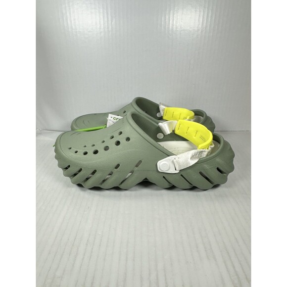Size 10M/12W CROCS Echo Clog Moss Green Vert Mousse 207937-308 Slip On Shoes NEW - Picture 3 of 7